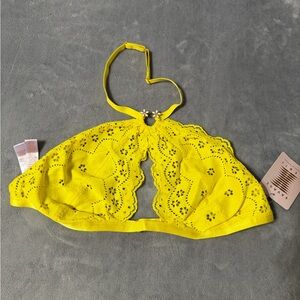 Savage X Fenty Yellow Lace Eyelet Bralette